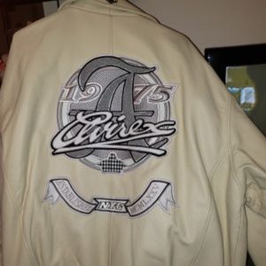 White Leather Avirex Varsity